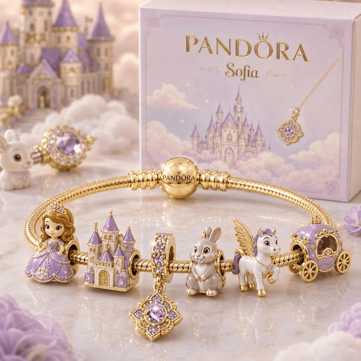 STF Gold Charm Bracelet Set VTH