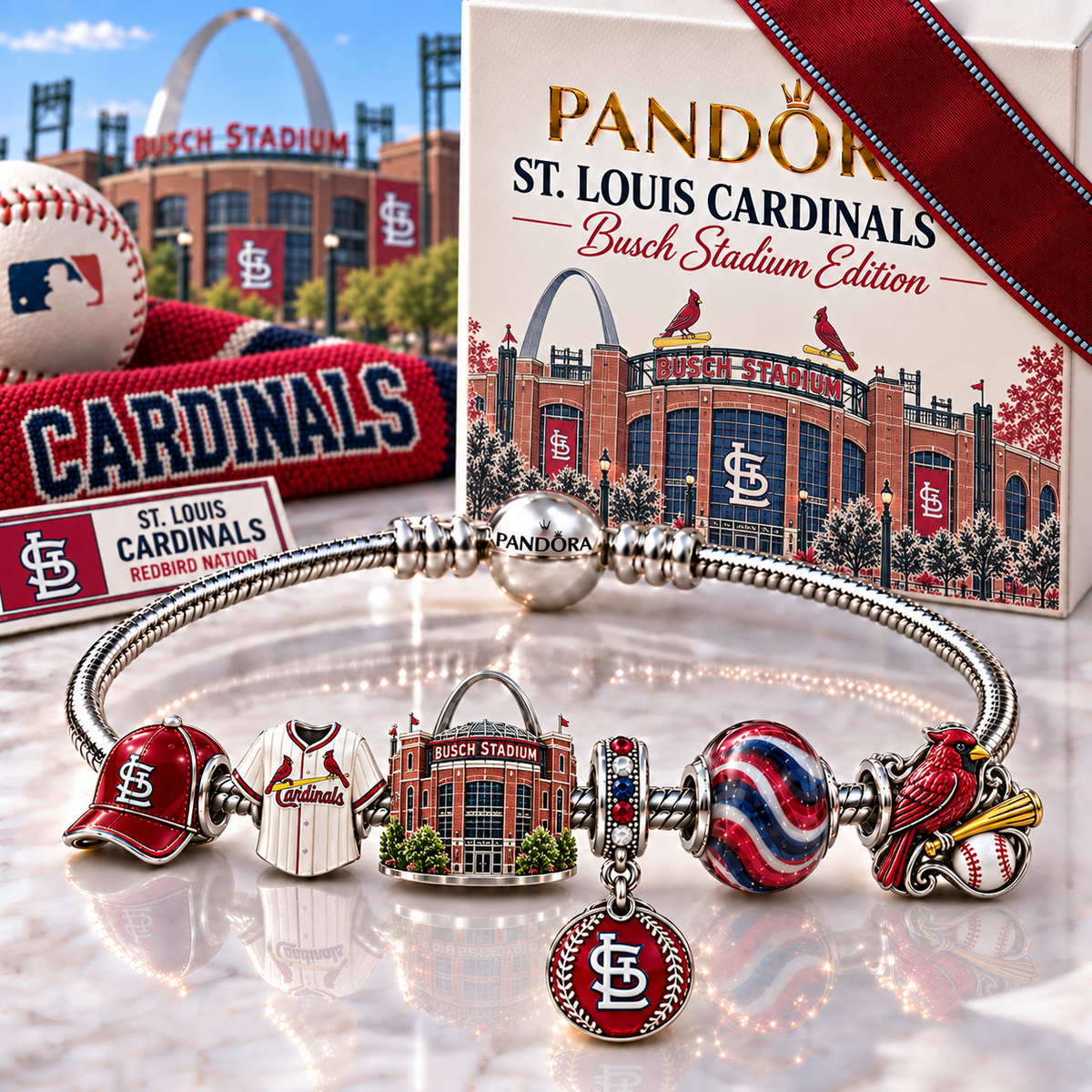 SLVC Silver Charm Bracelet Set NHVH