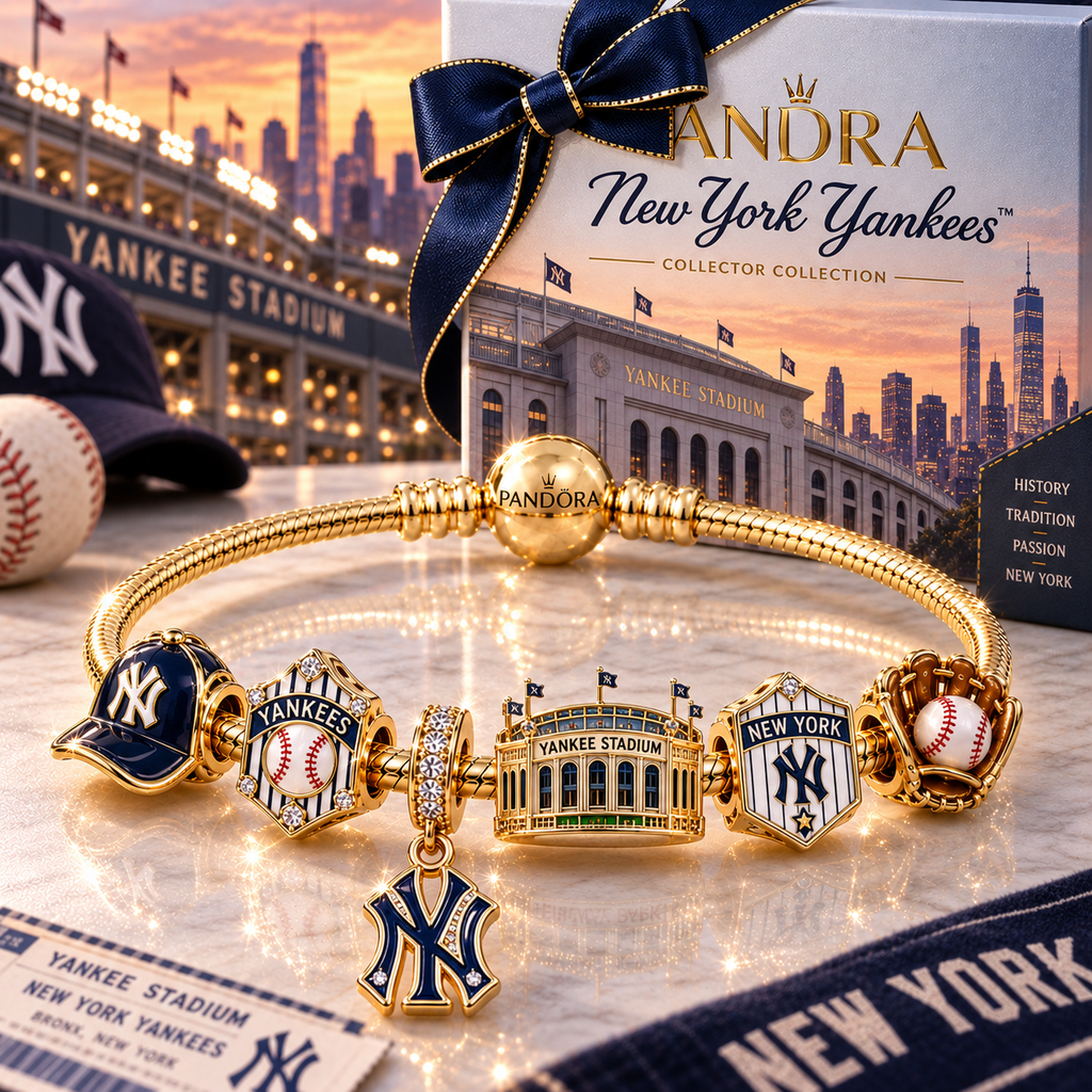 NYY Gold Charm Bracelet Set NHVH
