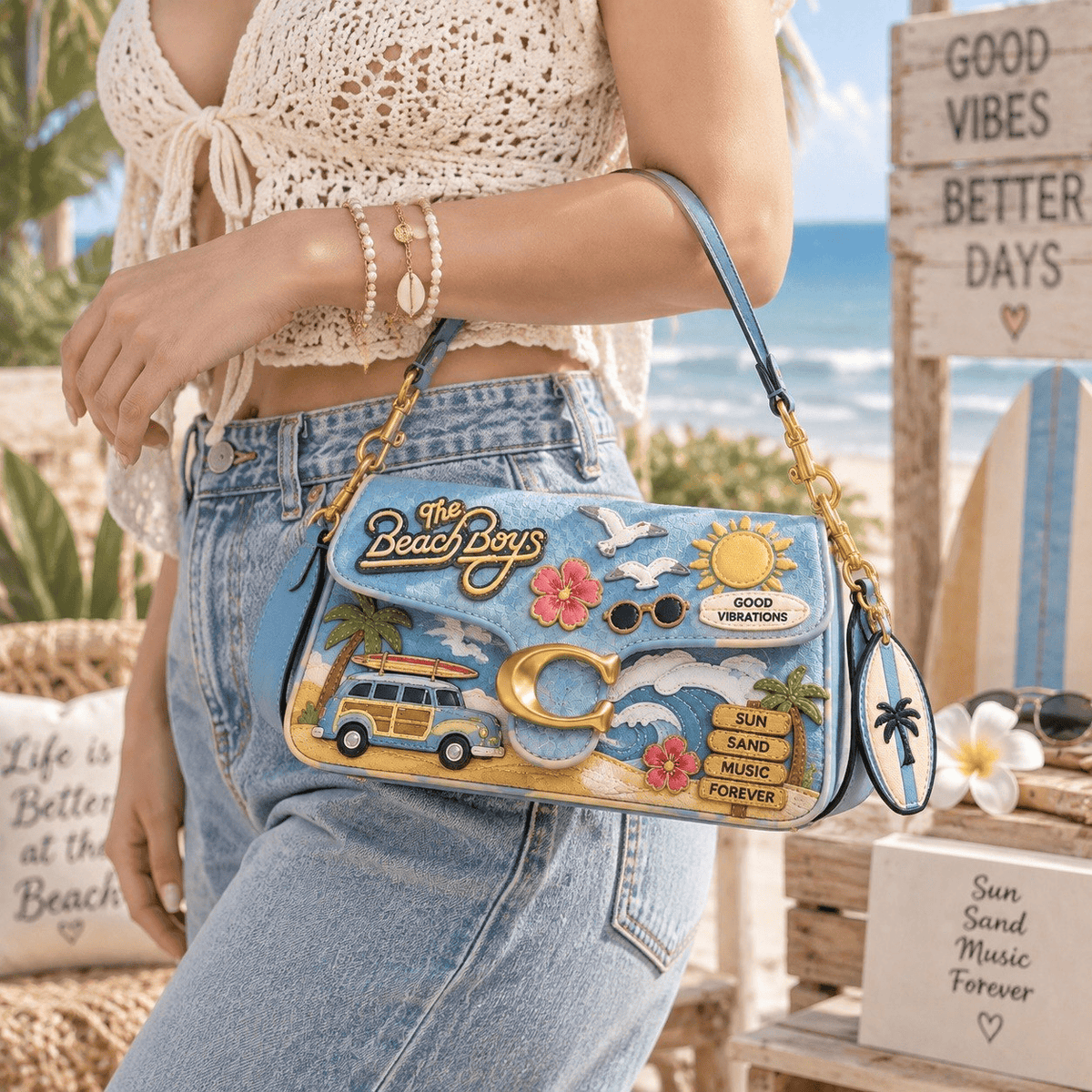 Premium TBT Coach Shoulder Cross With Charm NPL