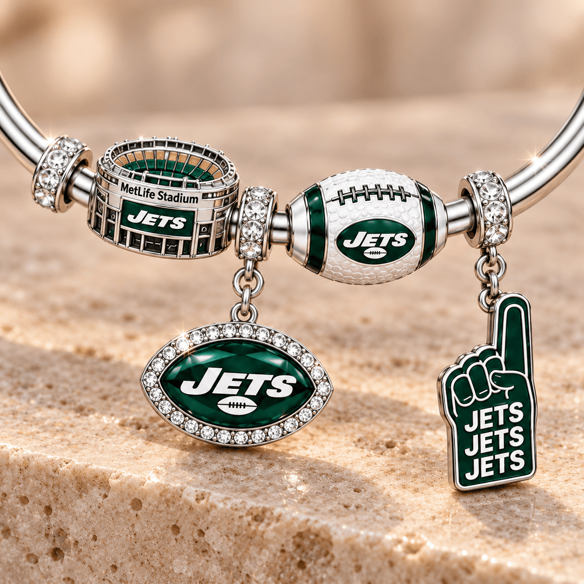 NYJ Silver Charm Bracelet Set TMH
